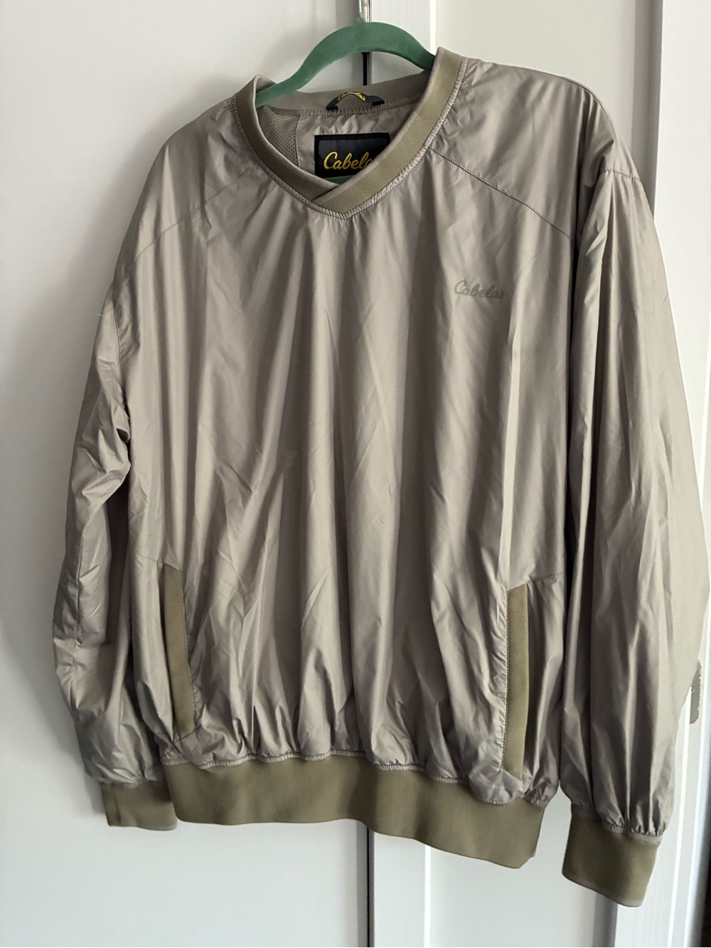 Cabela's tan/khaki Lined pullover windbreaker